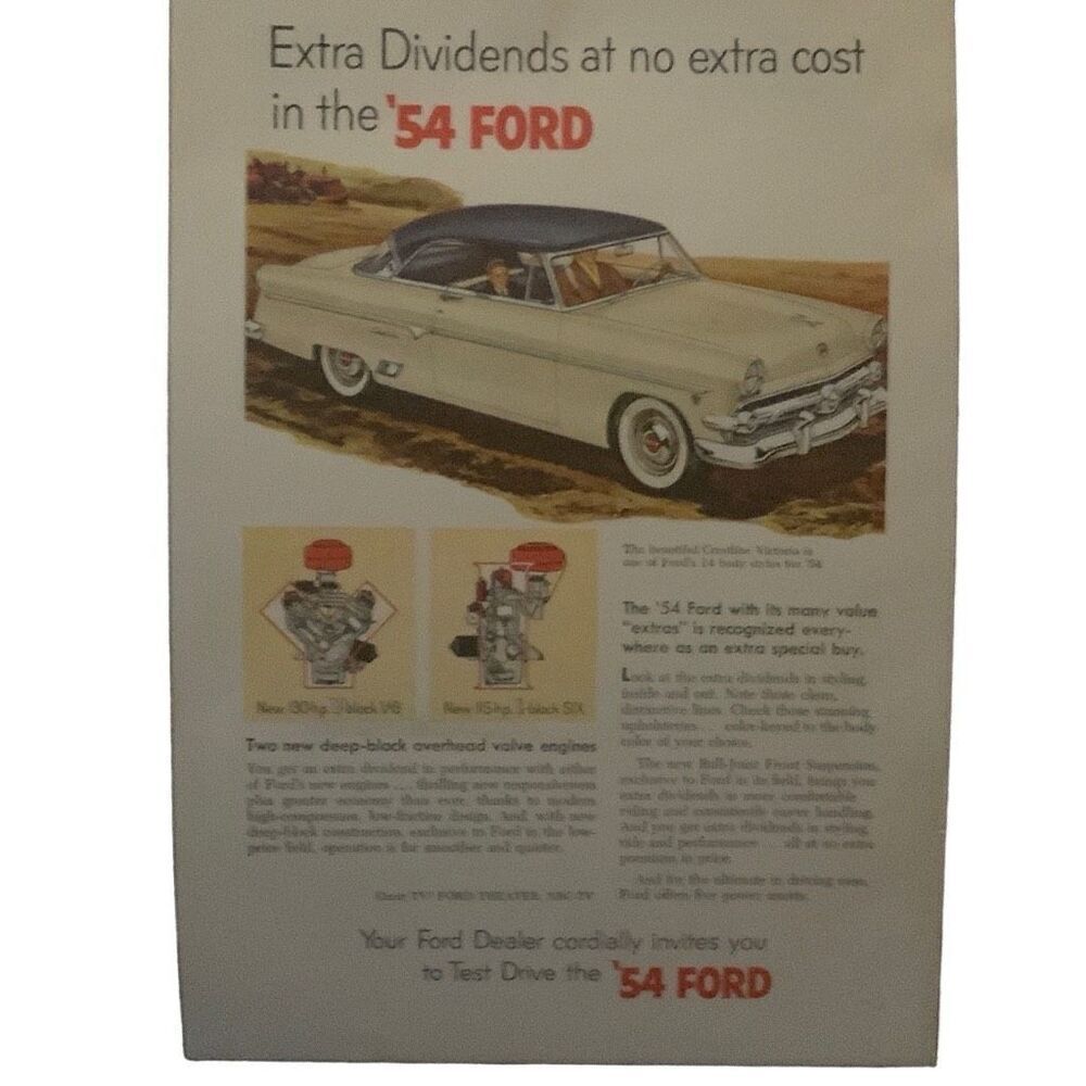 Vintage 1964 Ford Crestline Victoria Ad Advertisement